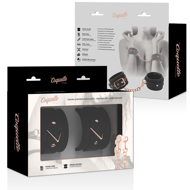 COQUETTE CHIC DESIRE - FANTASY HANDCUFFS MADE OF VEGAN LEATHER WITH NOPRENE LINING