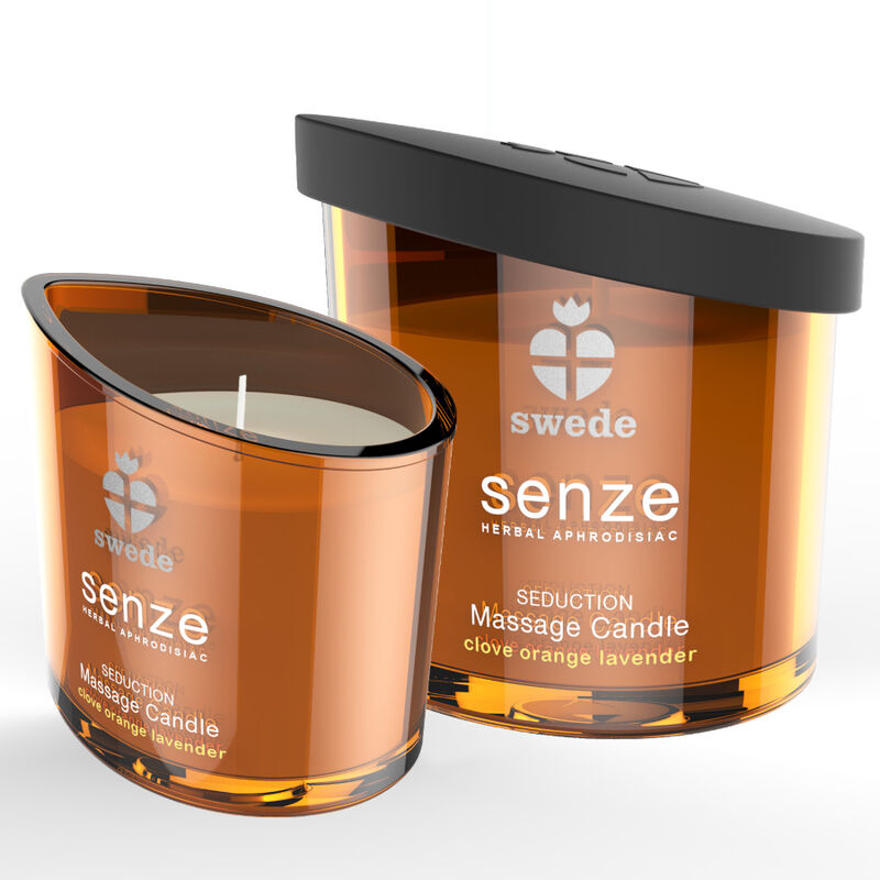 SWEDE - SENZE SEDUCTION MASSAGE CANDLE - CLOTH, ORANGE, LAVENDER