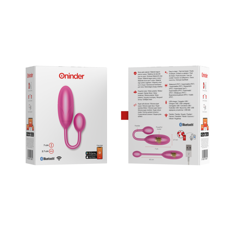 ONINDER - DENVER VIBRATION EGG PINK 7 X 2.7 CM FREE APP