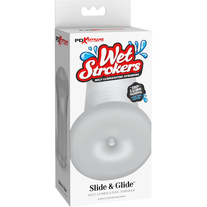 FETISH FANTASY EXTREME - TRANSPARENT SLIDE & GLIDE SILICONE MASTURBATOR FOR MEN