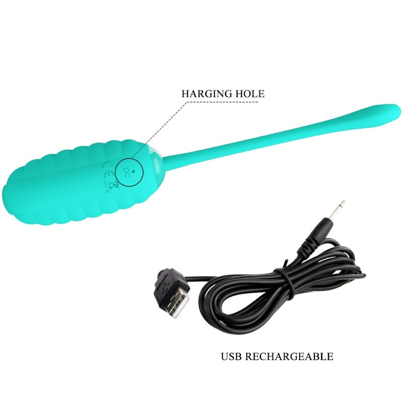 PRETTY LOVE - KIRK RECHARGEABLE VIBRANT EGG, AQUA GREEN