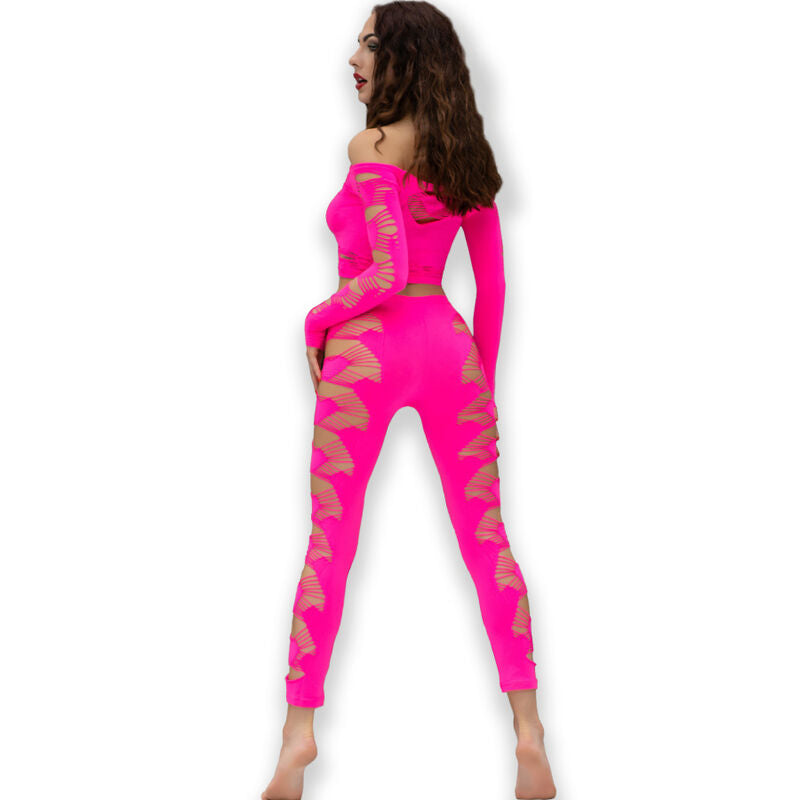 CHILIROSE - CR 4632 TOP & PANTS PINK SIZE/L