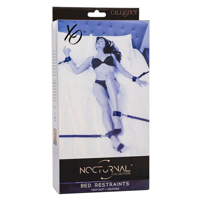 CALEXOTICS - NOCTURNAL LEATHER BED RESTRAINTS ADJUSTABLE BLACK