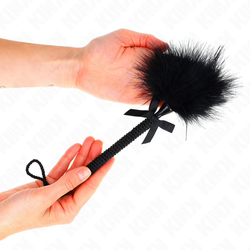 KINK - NYLON ROPE ROD WITH TICKLE FEATHERS AND BLACK BOW 25 CM