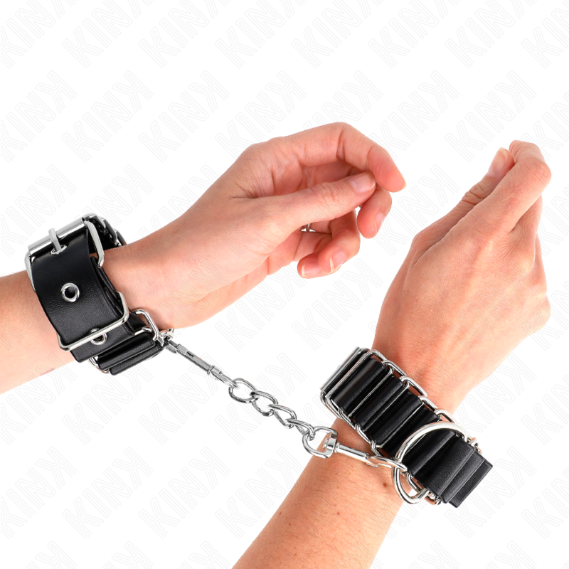 KINK - HINGE-STYLE THIN WRIST RESTRAINTS BLACK ADJUSTABLE 16-22 CM X 3.5 CM