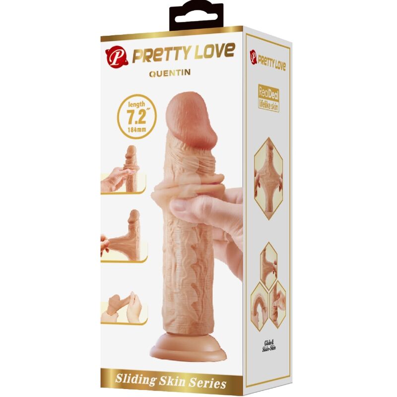 PRETTY LOVE - QUENTIN REALISTIC DILDO 18 CM MEAT