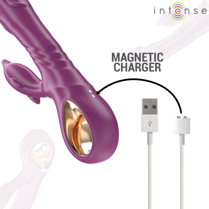 INTENSE - HALLE MULTIFUNCTION VIBRATOR WITH DOLPHIN-STIMULATING TONGUE PURPLE