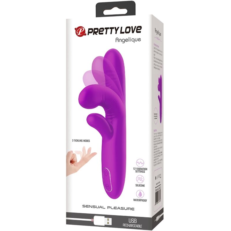 PRETTY LOVE - ANGELIQUE MULTIFUNCTIONAL VIBRATOR + CLITORIAL STIMULATOR PURPLE
