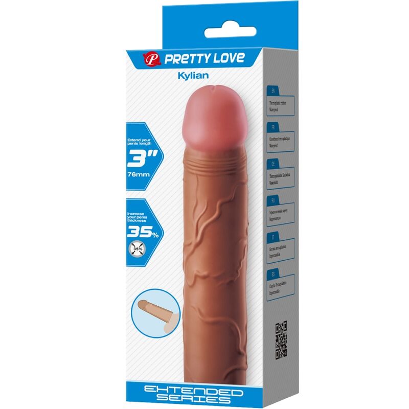 PRETTY LOVE - KYLIAN PENIS SHELL WITH 7.6 CM EXTENSION MULATTE