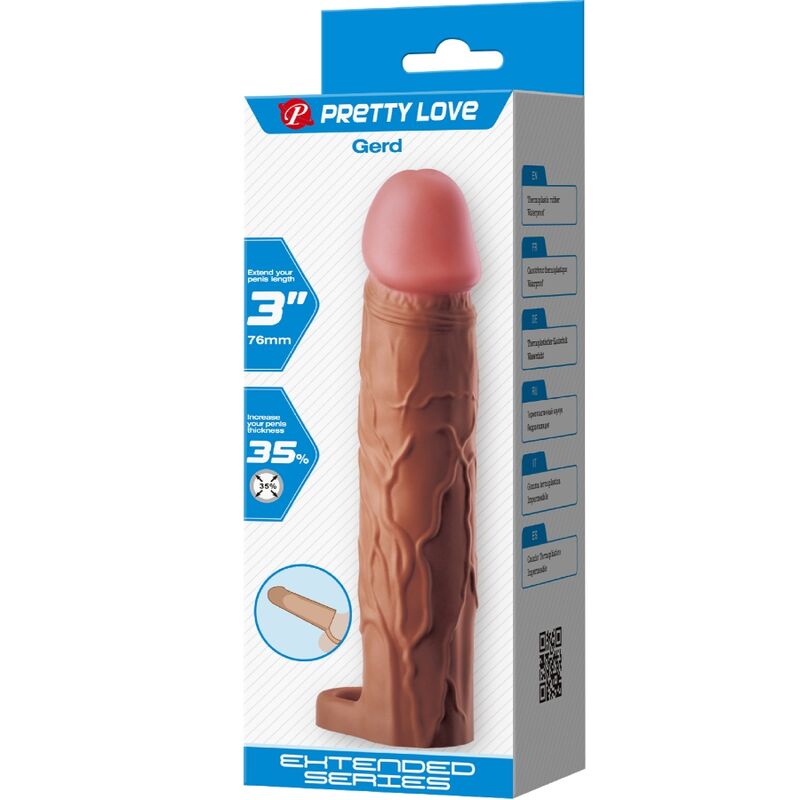 PRETTY LOVE - GERD PENIS SHELL WITH 7.6 CM EXTENSION MULATTE