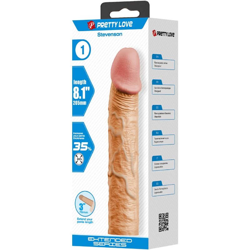PRETTY LOVE - STEVENSON PENIS SHELL WITH 7.6 CM EXTENSION FLESH