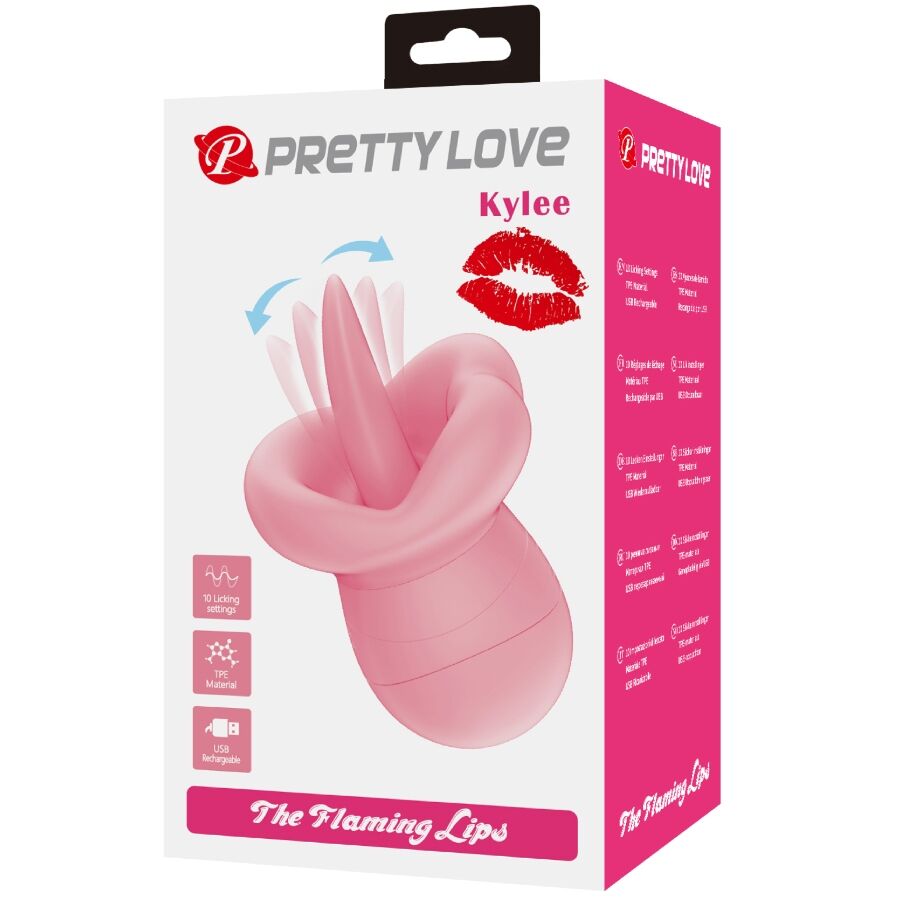 PRETTY LOVE - KYLEE TONGUE CLITORAL STIMULATOR 10 VIBRATIONS NUDE PINK