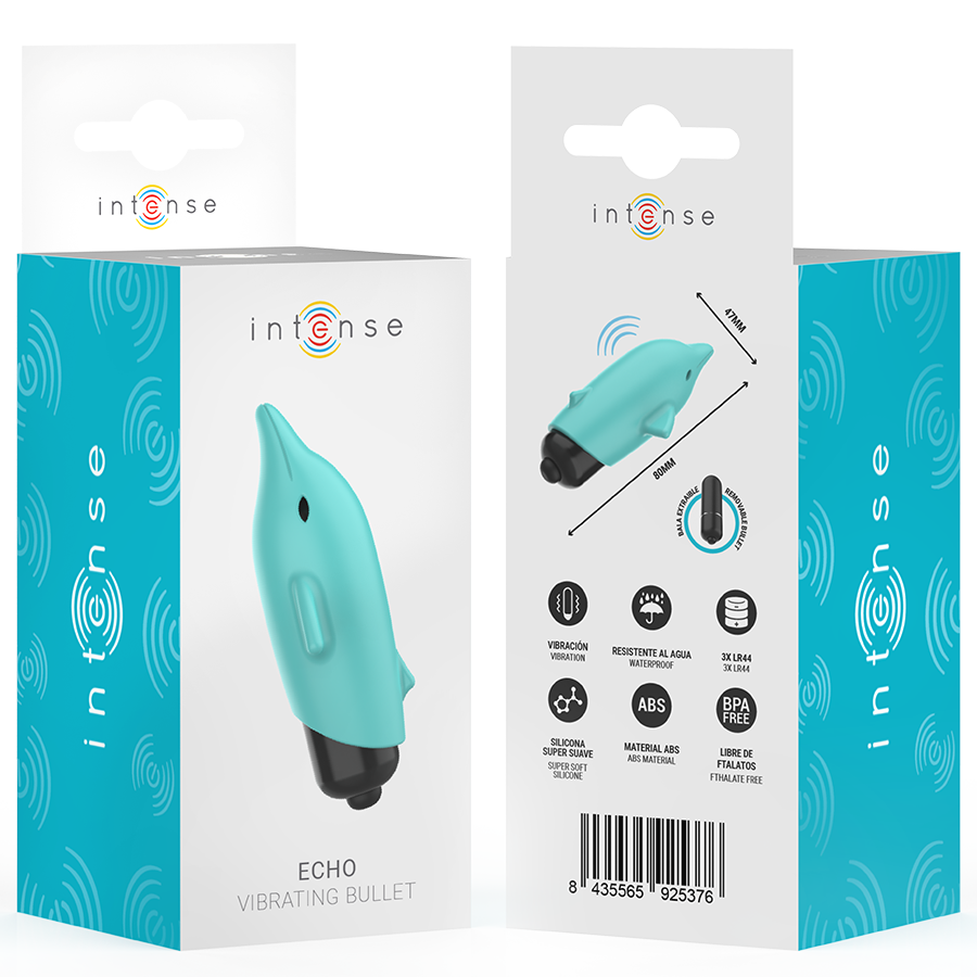 INTENSE - ECHO VIBRANT BULLET DOLPHIN BLUE 8 X 4.7 CM
