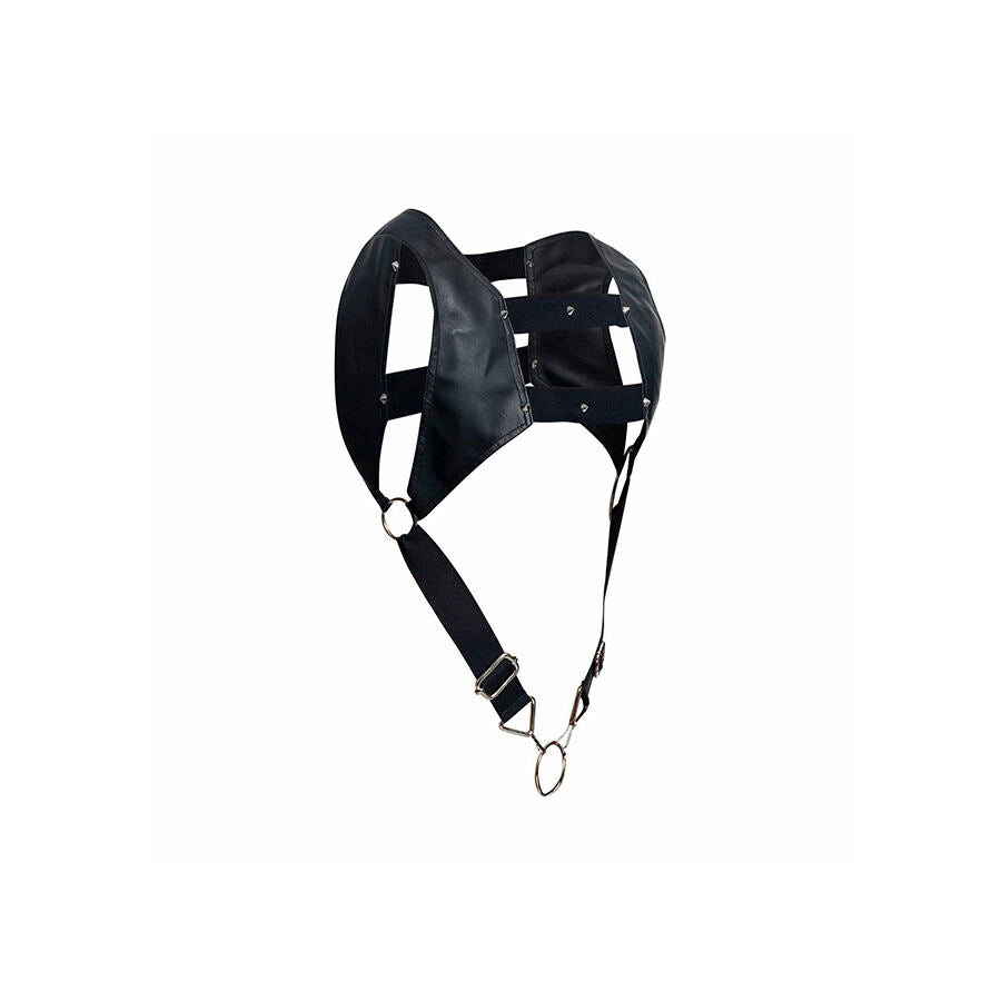 MOB - DNGEON SCHWARZES HARNESS MIT OBEREM COCKRING, EINE GRÖSSE