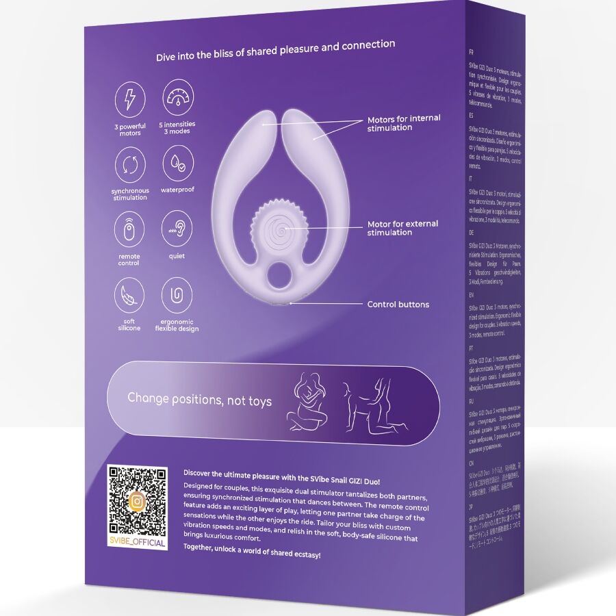 SNAIL VIBE - GIZI DUO PAARSTIMULATOR FERNBEDIENUNG LILA