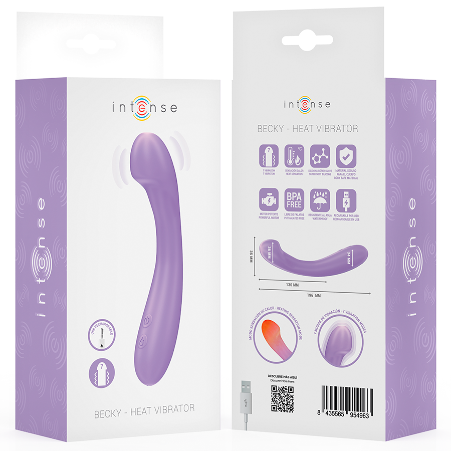 INTENSE - BECKY VIBRATOR 19 CM HEATED 7 VIBRATIONS PURPLE