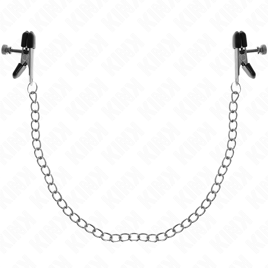 KINK - FLACHE KETTE NIPPELKLEMMEN SILBER 34 CM