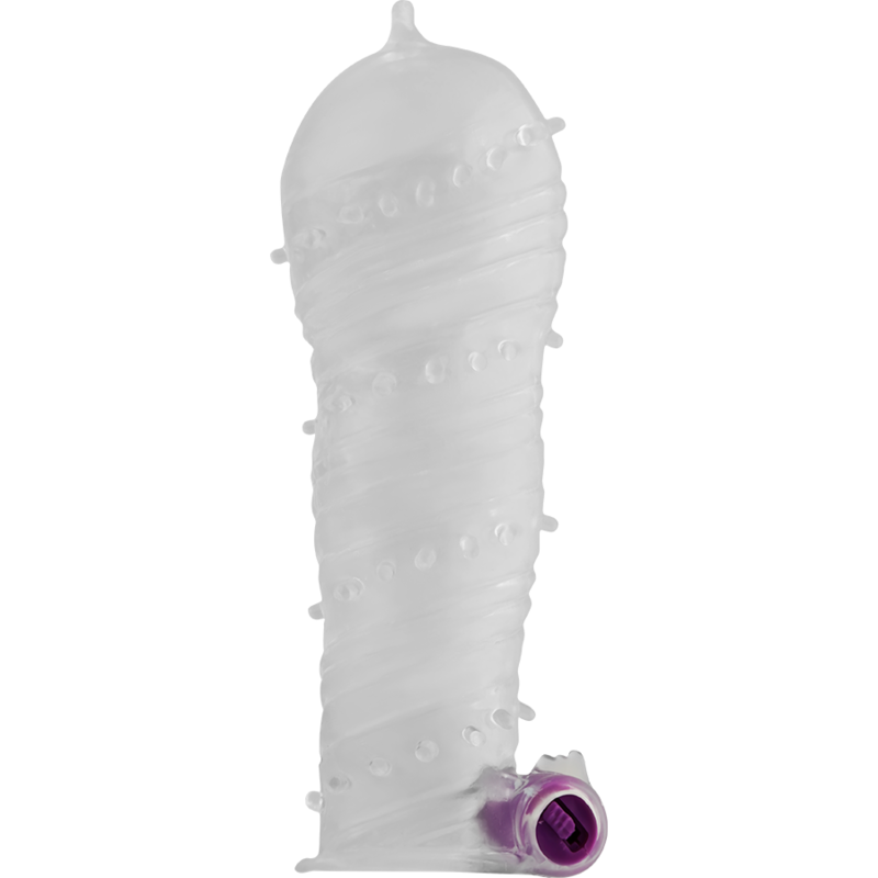 OHMAMA - Textured Penis Sheath with Vibrating Ball and Wide Tip