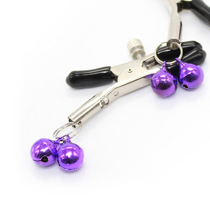 OHMAMA FETISH - NIPPLE CLAMPS WITH PURPLE BELL