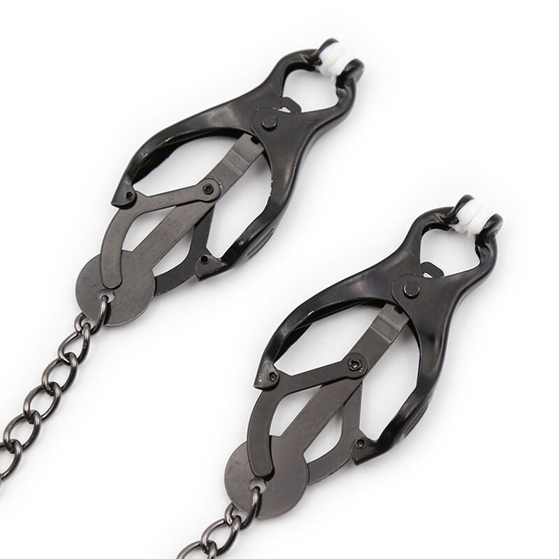 OHMAMA FETISH - JAPANESE NIPPLE CLIPS WITH BLACK CHAIN