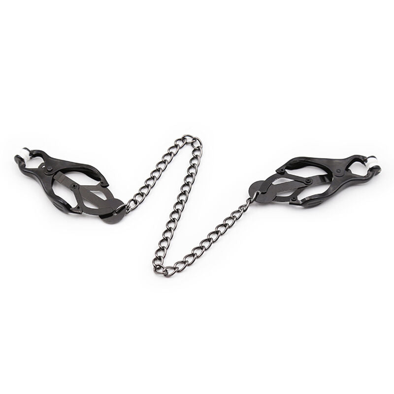 OHMAMA FETISH - JAPANESE NIPPLE CLIPS WITH BLACK CHAIN