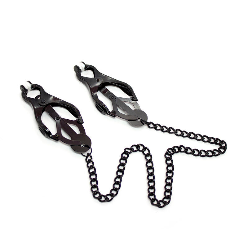 OHMAMA FETISH - JAPANESE NIPPLE CLIPS WITH BLACK CHAIN
