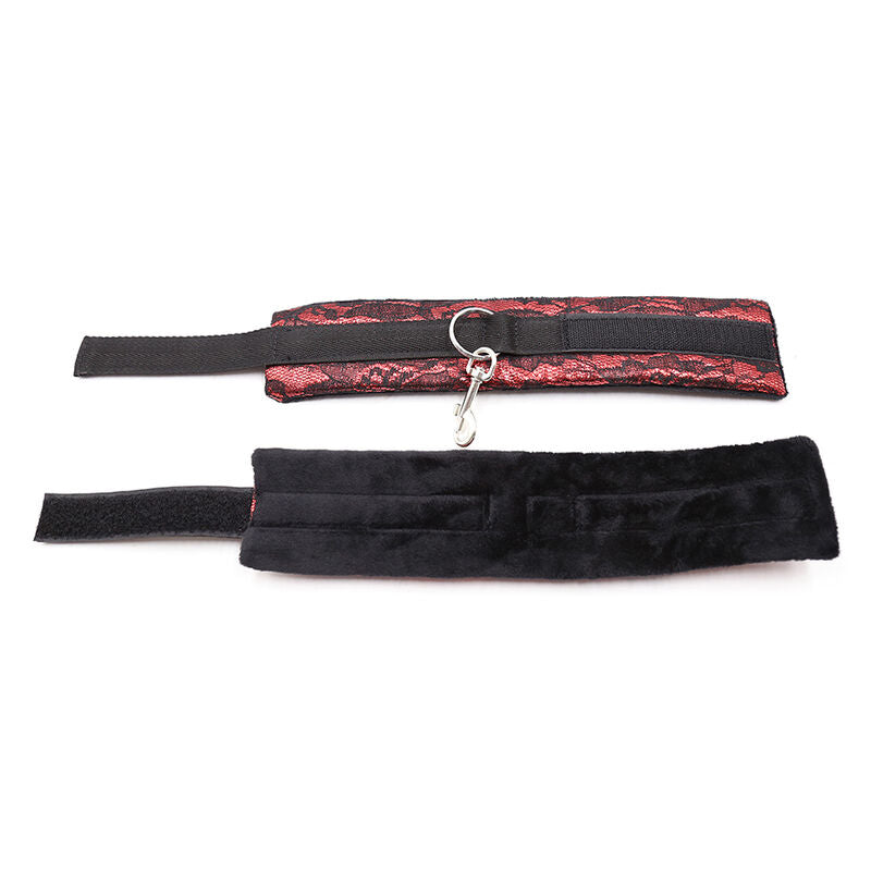 OHMAMA FETISH - VELVET HANDCUFFS WITH NYLON STRAP