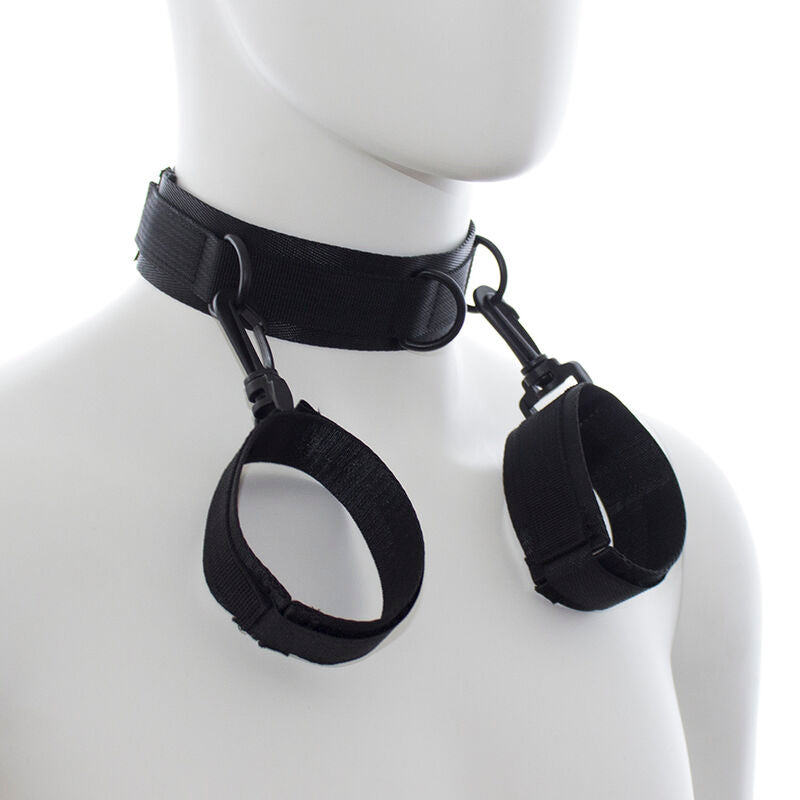 OHMAMA FETISH - HANDCUFFS AND COLLAR MADE OF NYLON