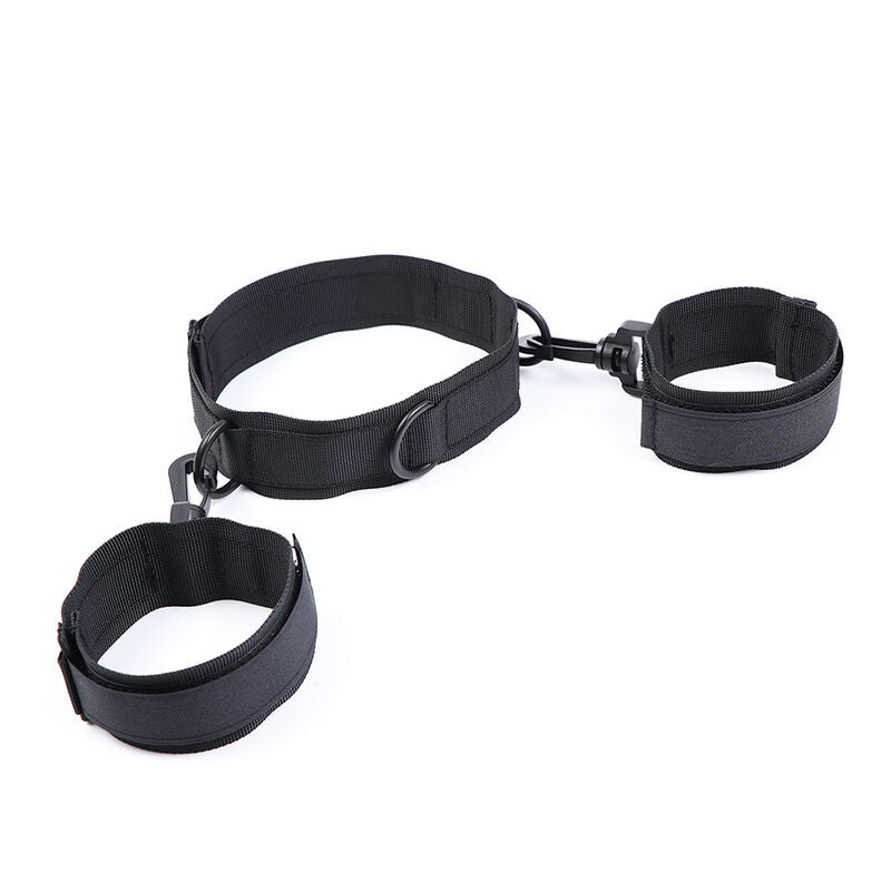 OHMAMA FETISH - HANDCUFFS AND COLLAR MADE OF NYLON
