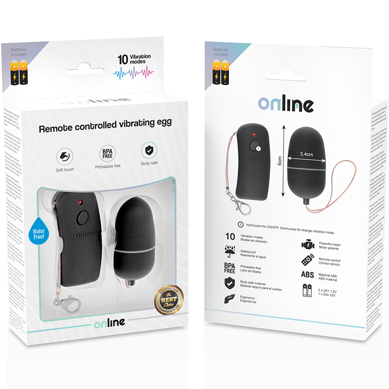 ONLINE - VIBRANT EGG WITH BLACK REMOTE CONTROL