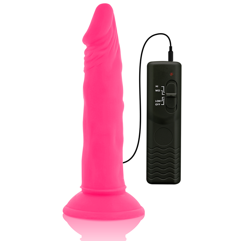 DIVERSIA - FLEXIBLE VIBRATION DILDO PINK 23 CM -O- 4.3 CM