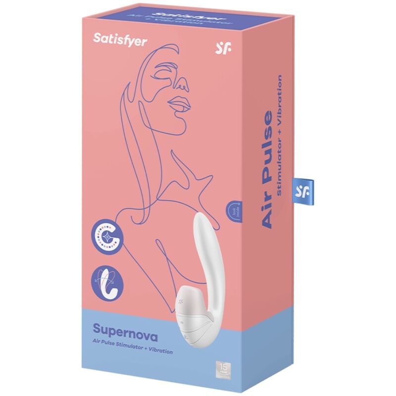 SATISFYER - SUPERNOVA AIR PULSE STIMULATOR &amp; VIBRATION WHITE
