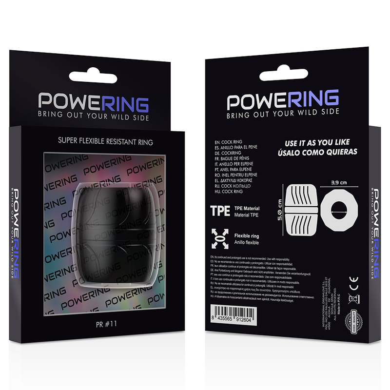 POWERING - SUPER FLEXIBLE AND DURABLE PENIS RING 5 CM PR11 BLACK