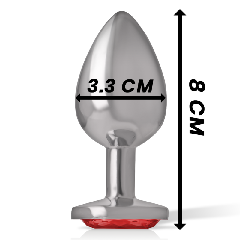 INTENSE - METAL ANAL PLUMB WITH RED CRYSTAL SIZE M