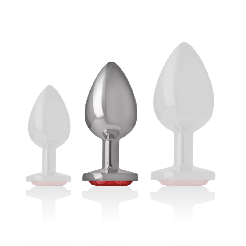 INTENSE - METAL ANAL PLUMB WITH RED CRYSTAL SIZE M