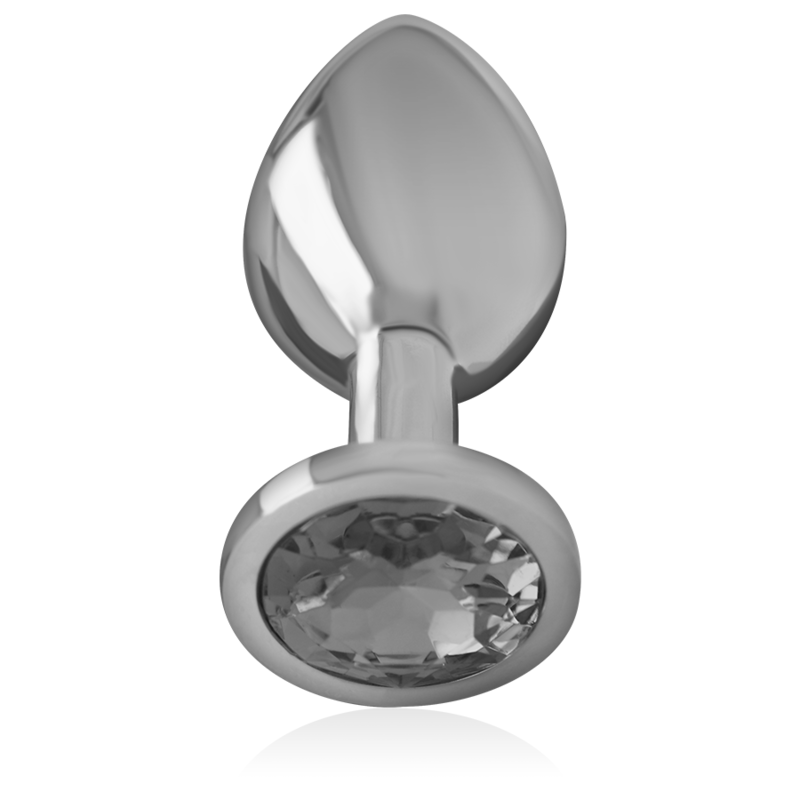 INTENSE - ALUMINUM METAL ANAL PLUG WITH BLACK GLASS, SIZE L
