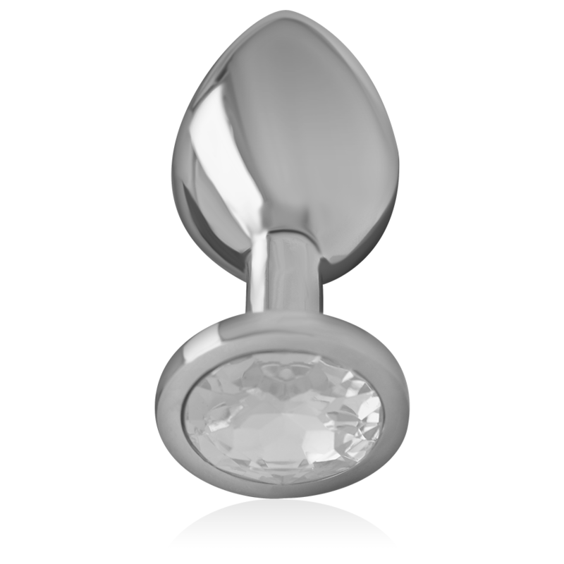 INTENSE - ALUMINUM METAL ANAL SPLUG WITH SILVER CRYSTAL, SIZE M