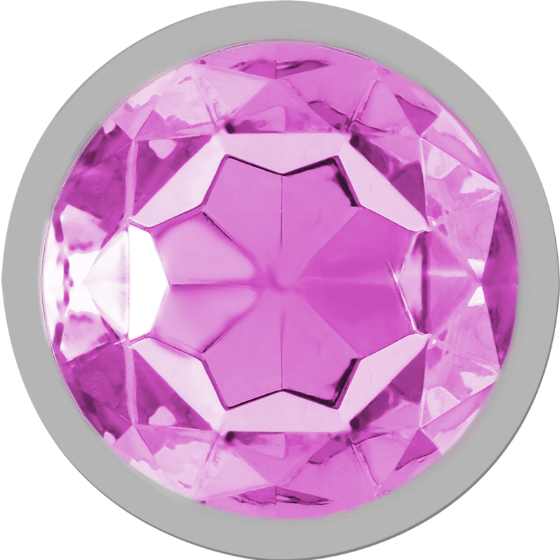 INTENSE - ALUMINUM METAL ANAL PLUG WITH PINK CRYSTAL, SIZE M