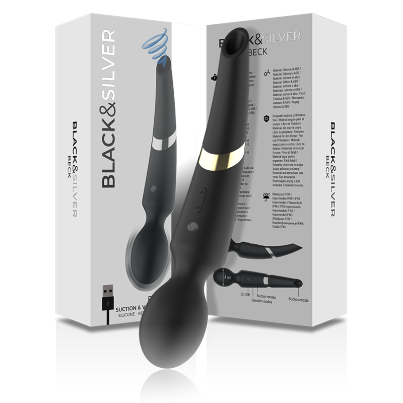 BLACK&SILVER - BECK STAB UND SAUGNAPF 2 IN 1 SILIKON