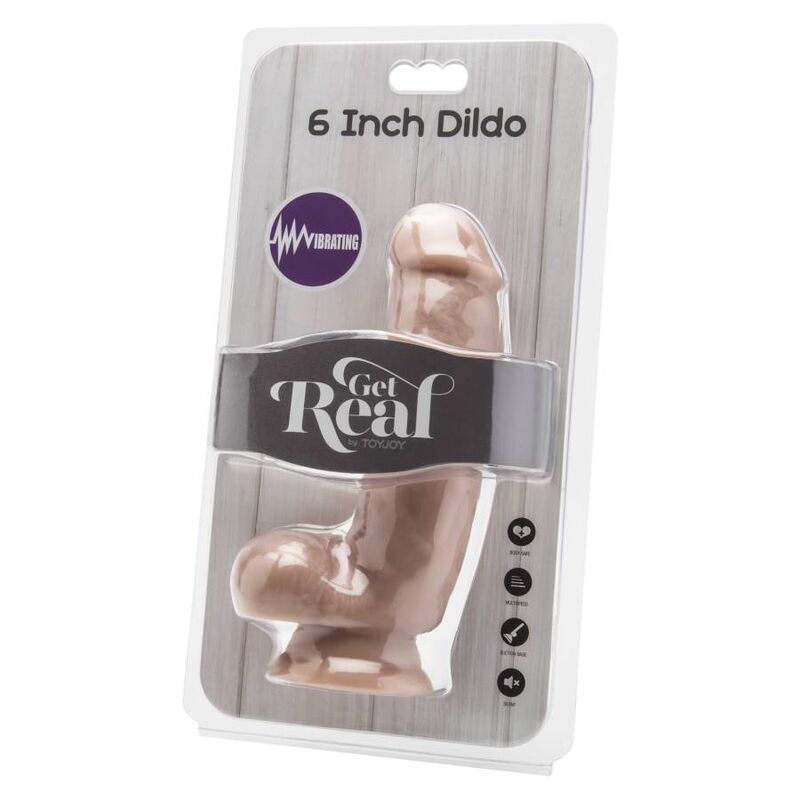 GET REAL - 12 CM DILDO WITH BALLS VIBRATOR SKIN