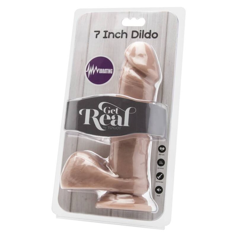 GET REAL - 18 CM DILDO WITH BALLS VIBRATOR SKIN