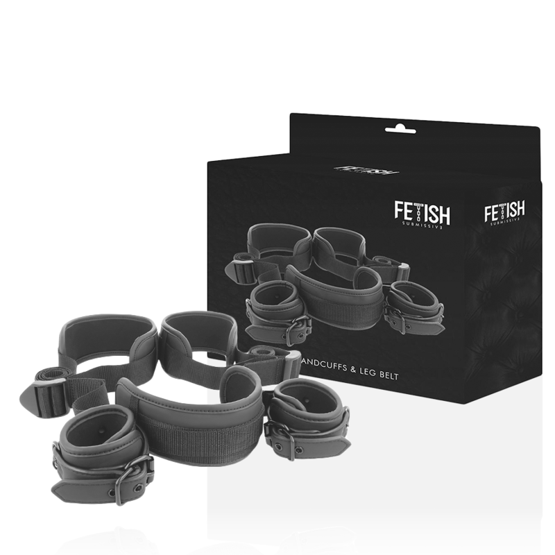 FETISH SUBMISSIVE - OPEN LEGS AND HANDCUFFS POSITION WITH NOPRENE LINING