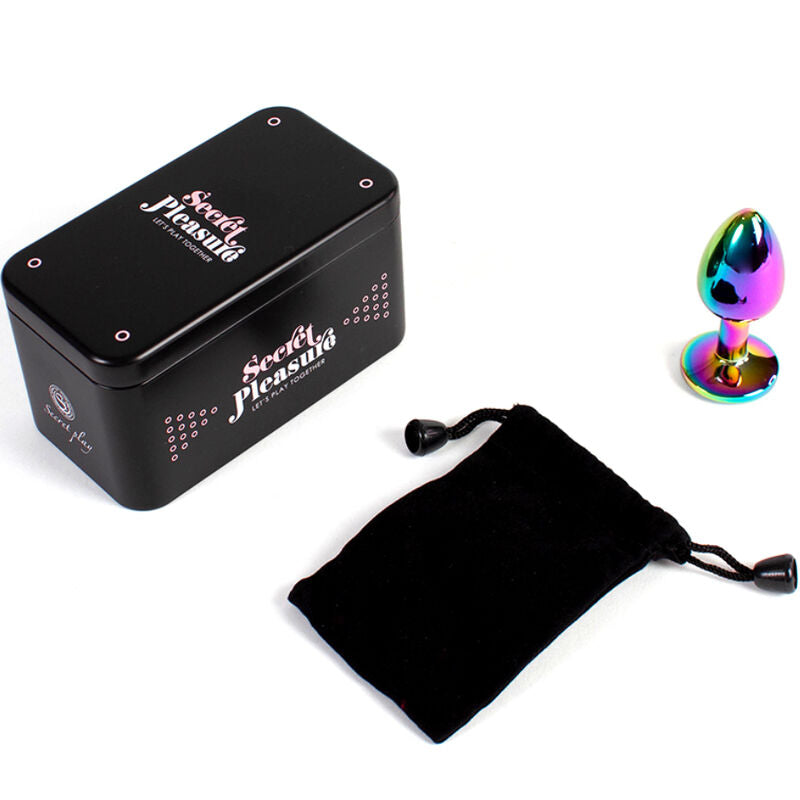 SECRETPLAY - METAL RAINBOW BUTT PLUG, SMALL SIZE 7 CM