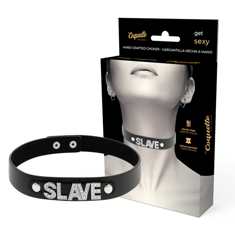 COQUETTE CHIC DESIRE - SLAVE NECKLACE MADE OF VEGAN LEATHER