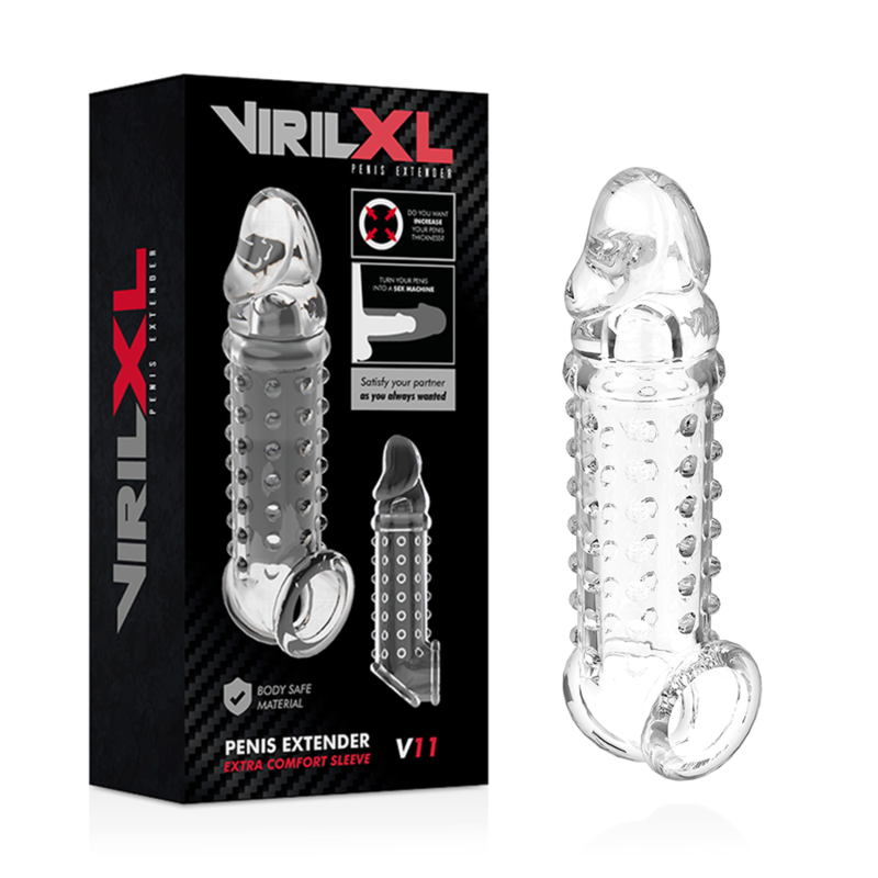 VIRLXL - PENIS EXTENSION AND SLEEVE V11 TRANSPARENT