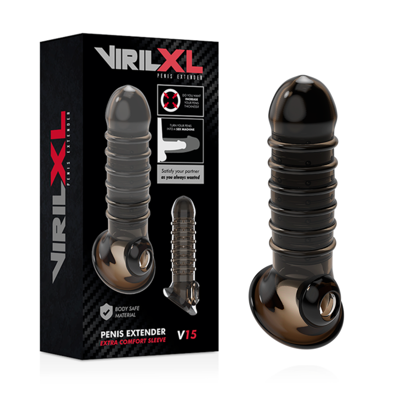 VIRLXL - PENIS EXTENSION AND SLEEVE V15 BLACK