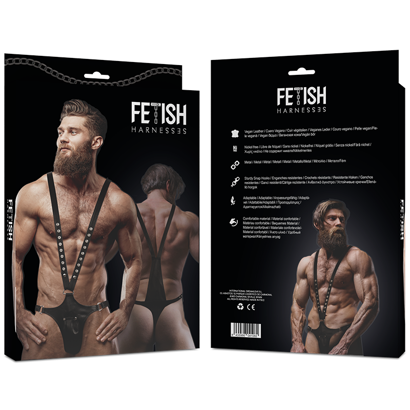 FETISH SUBMISSIVE ATTITUDE - V-SHAPED HARNESS MADE OF ECO-LEATHER FOR MEN