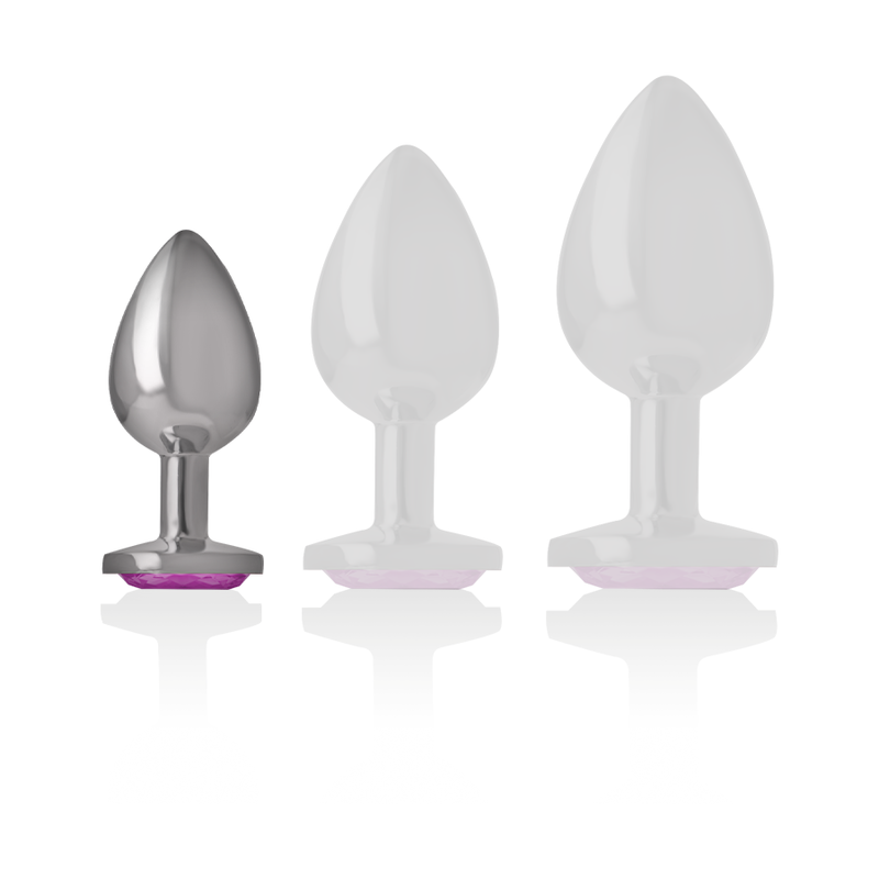 INTENSE - ALUMINUM-METAL ANAL PLUG PINK HEART SIZE S