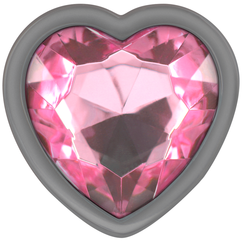 INTENSE - ALUMINUM-METAL ANAL PLUG PINK HEART SIZE S