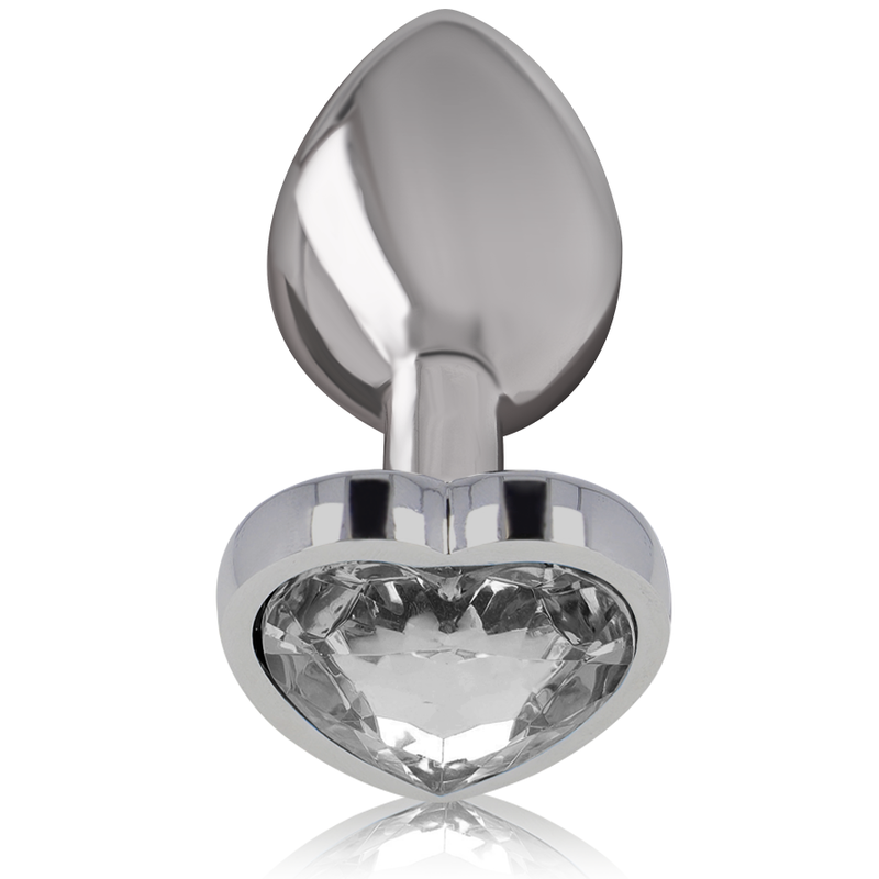 INTENSE - ALUMINUM METAL ANAL PLUG, WHITE HEART, SIZE M
